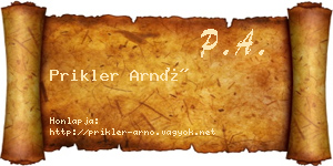 Prikler Arnó névjegykártya